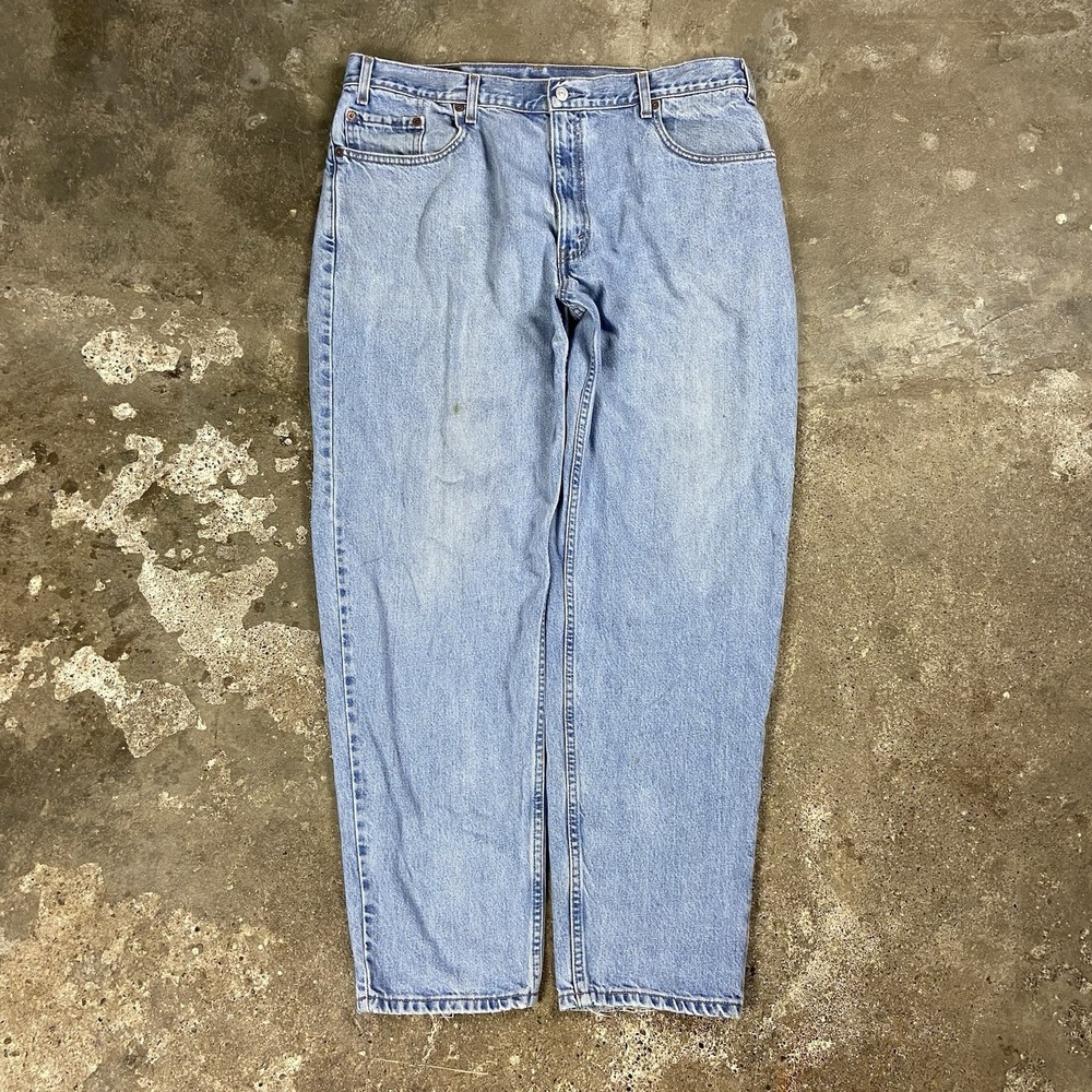 Vintage 90s Levi's‎ 560 Jeans Size 38x32 Blue Denim Light Wash Loose Fit Tapered